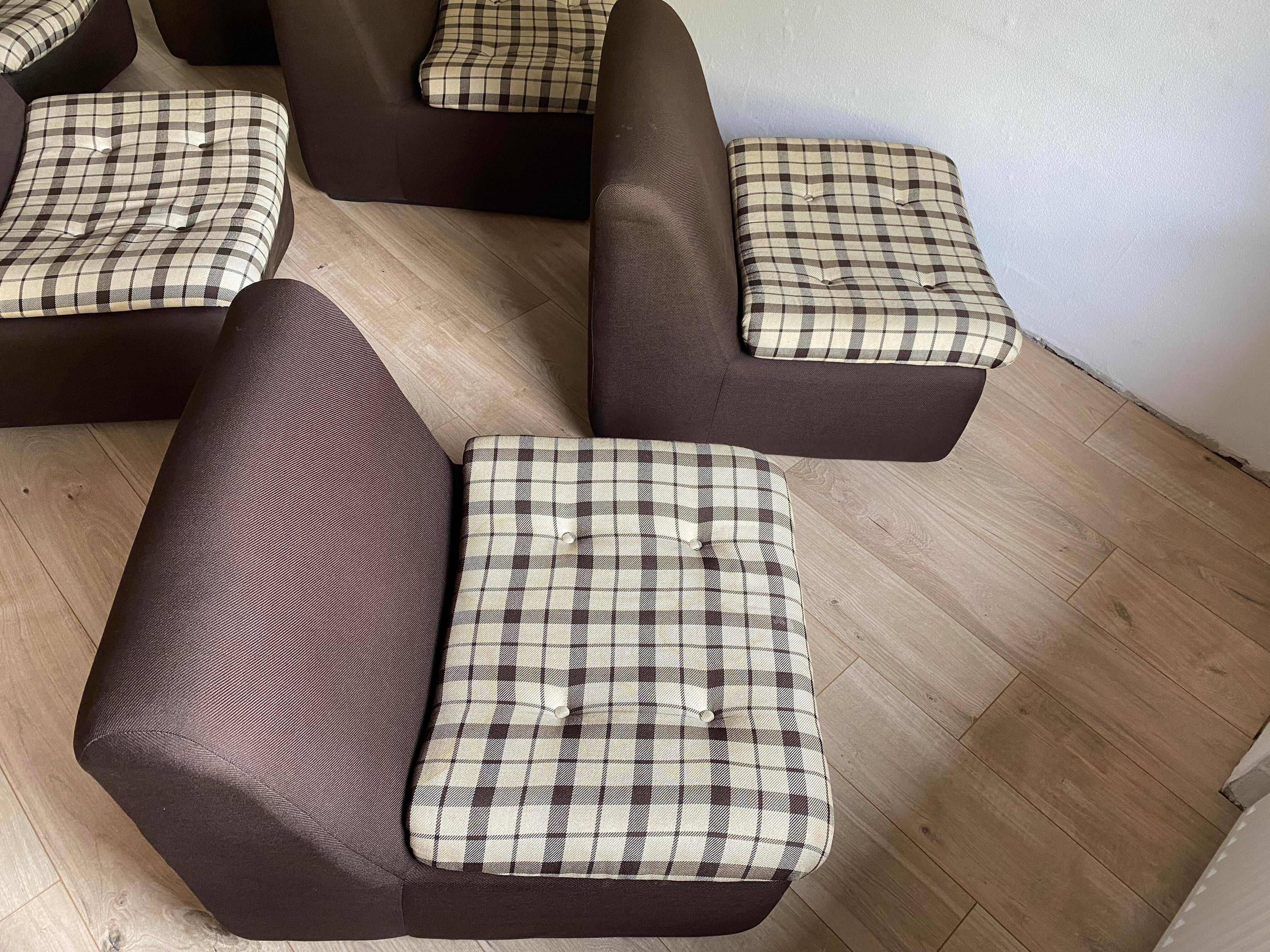 6 armchairs fabric in rigid polystyrene year 50/60