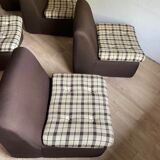 Lot 6 fauteuils tissu en polystyrène rigide année 50/60