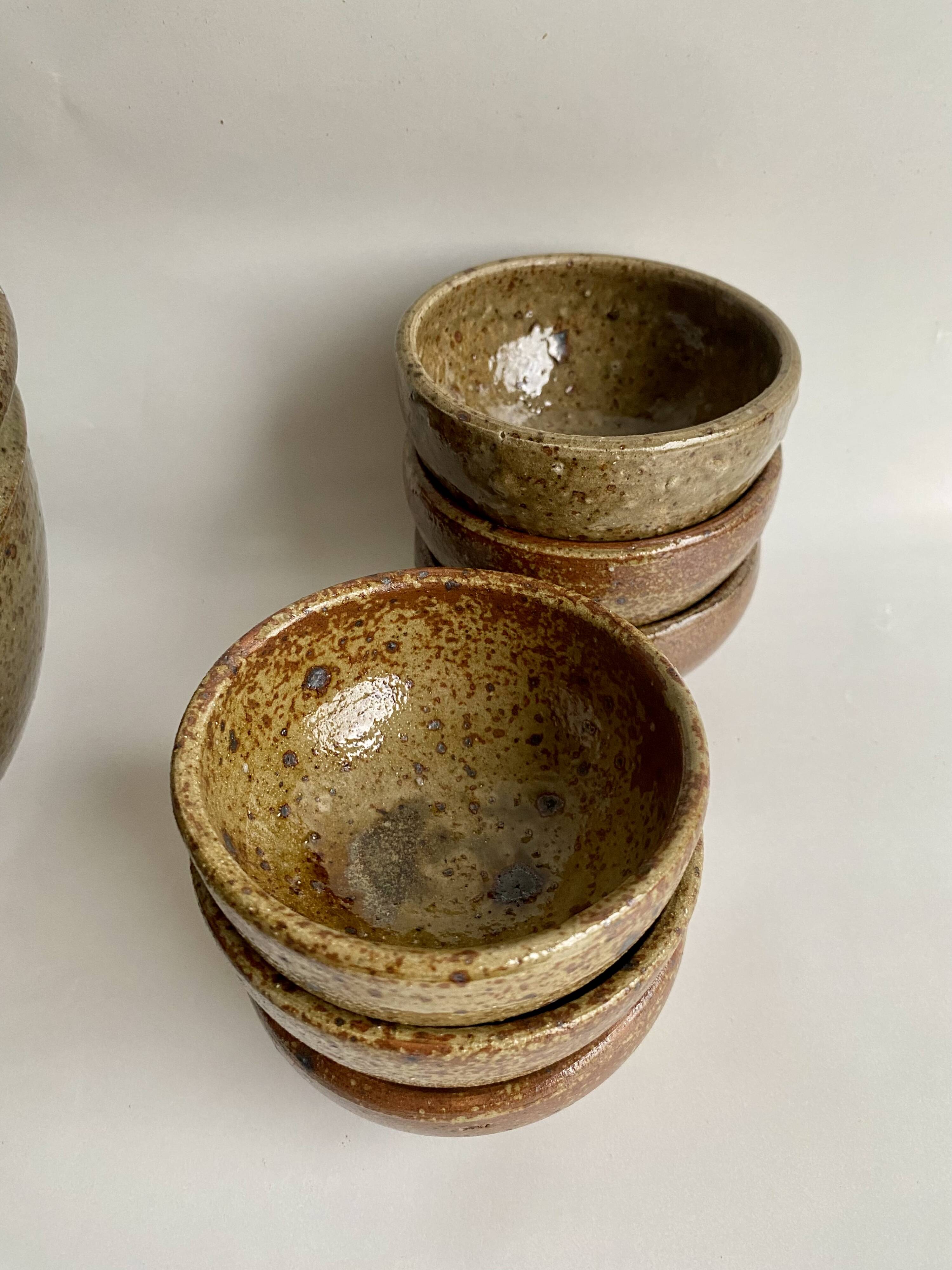Plat & 6 bols Fernand Baudat 1960