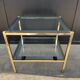 70s mirrored glass side table