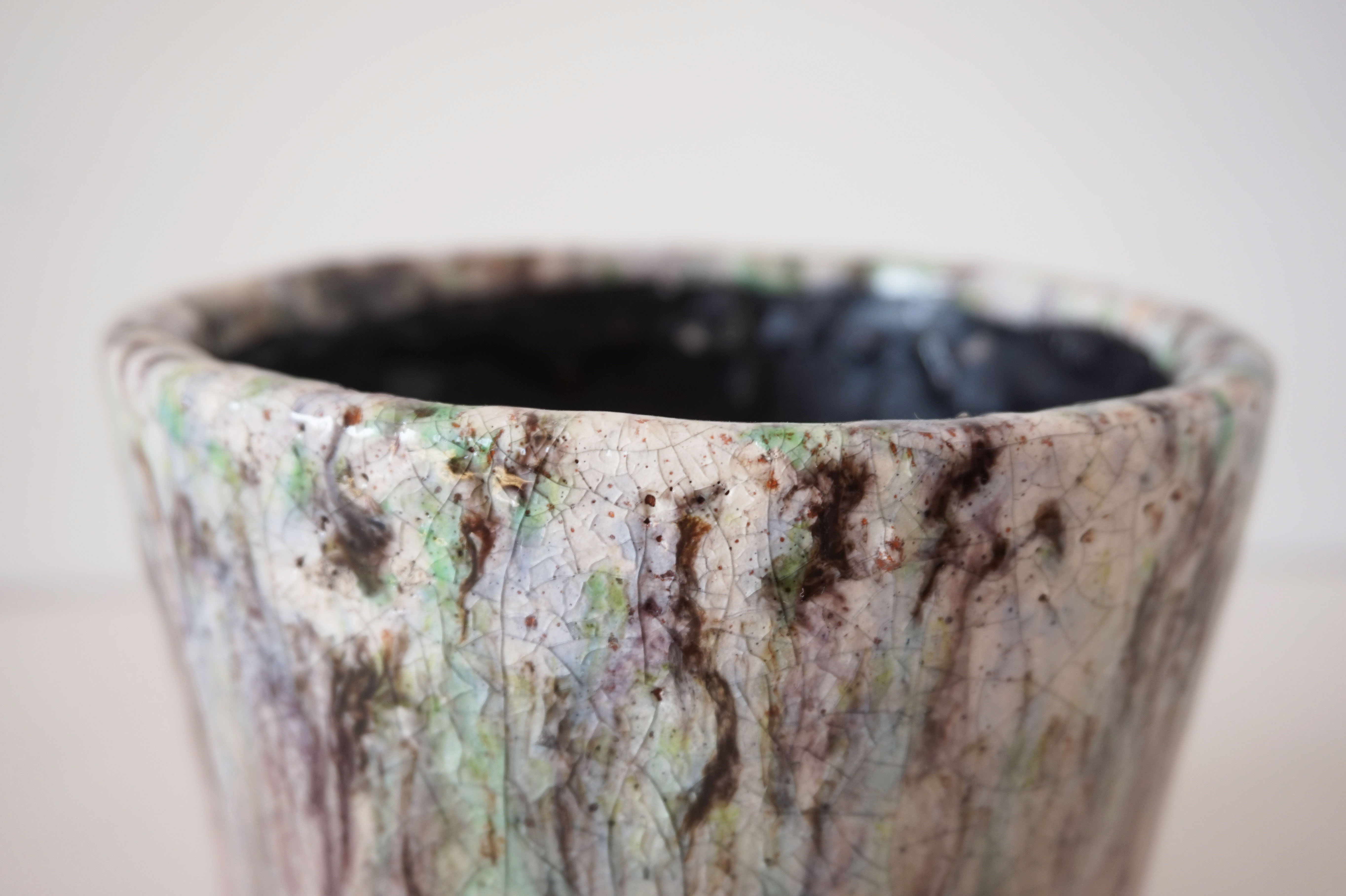 Purple ceramic pot cover