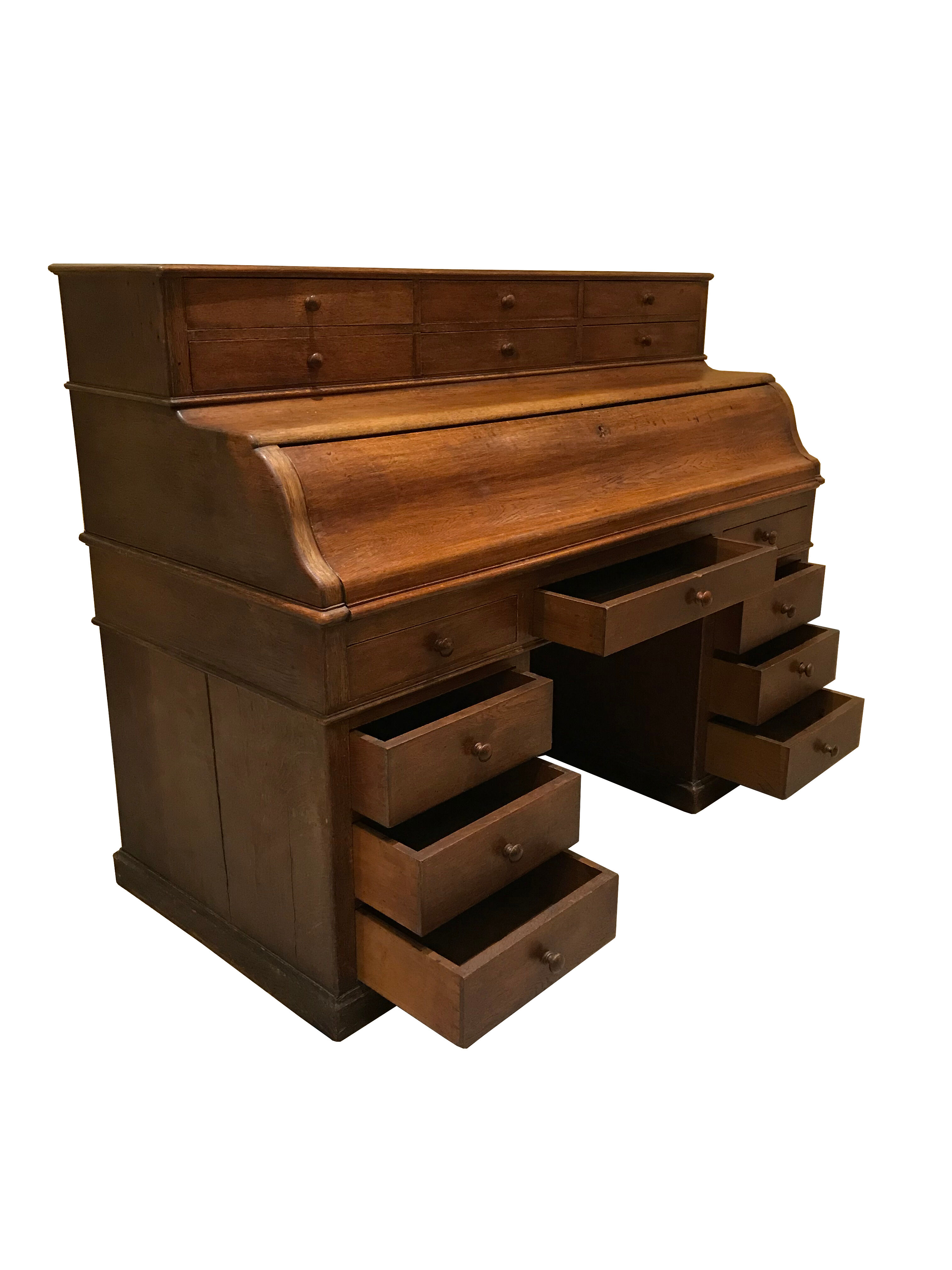 Late 19th century oak secretary