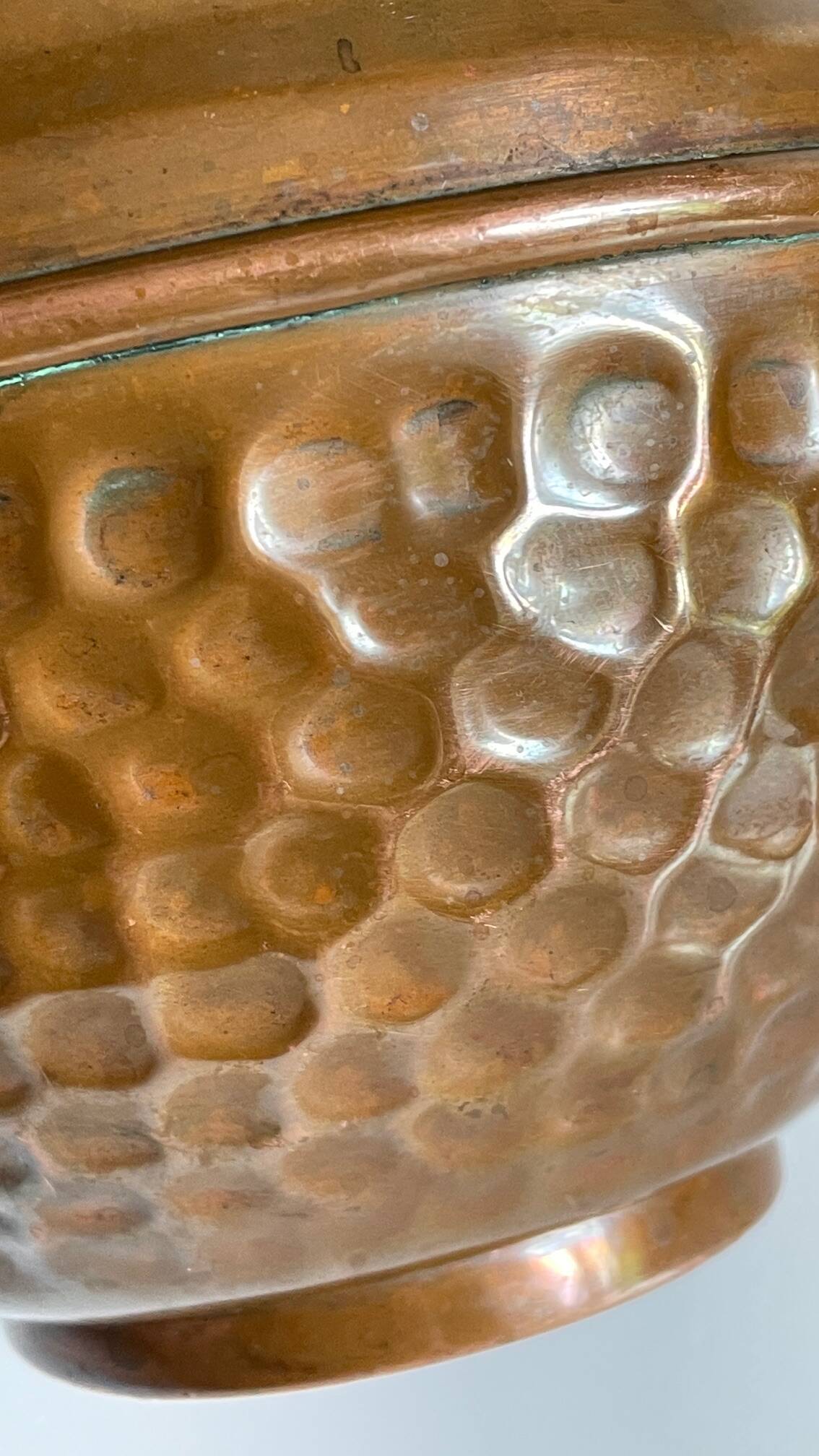 Planter by Villedieu copper vintage patina