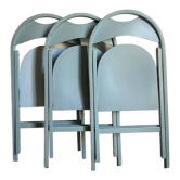 Set of 3 folding chairs b751 blue thonet edition radomsko poland