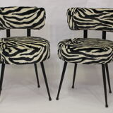 Pair of chairs pelfran zebra fur fabric