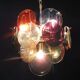 Multicoloured vintage Murano glass chandelier with 4 lights. Italy.