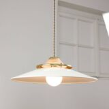 Lampe à suspension en laiton et métal vintage italienne, années 1970