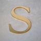 Letter sign in gold metal "S" 1980