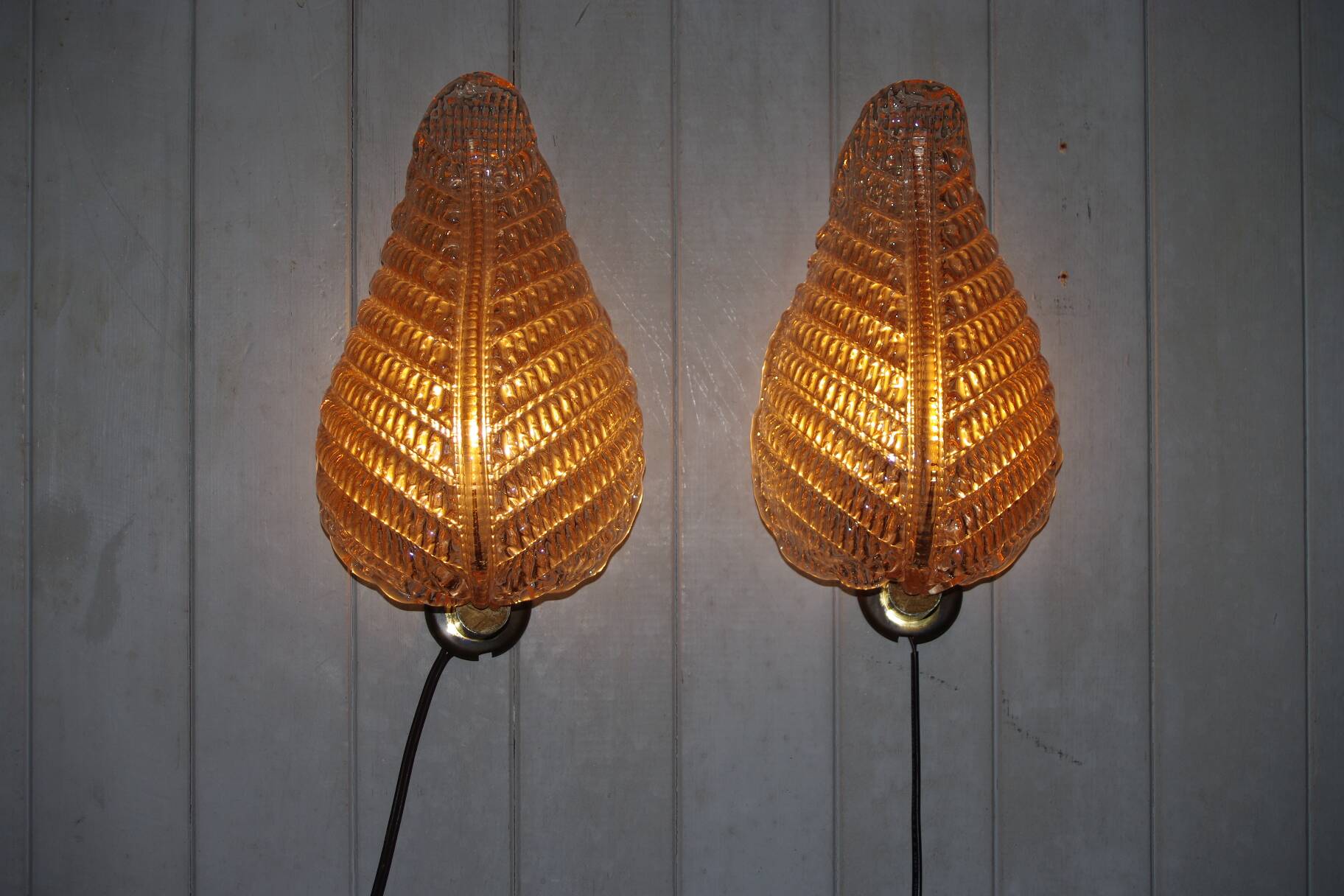 Pair of Murano glass wall lights by Toso & Barovier, 1960