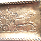 Gilded bronze pocket tray, signed Max Le Verrier: The attack of the chariot by the lions