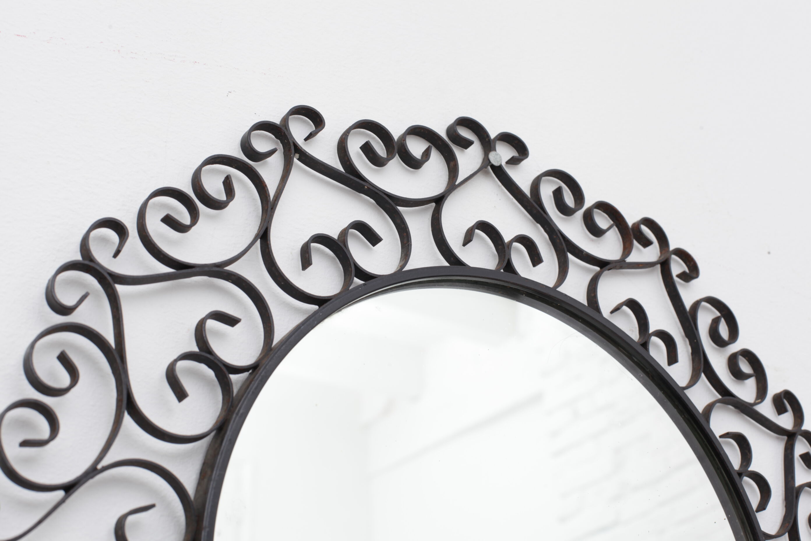 Miroir Chaty Vallauris en fer forgé 48cm