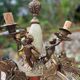Chandelier with 3 cherubs in bronze and alabaster