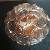 Round amber molded glass ceiling light