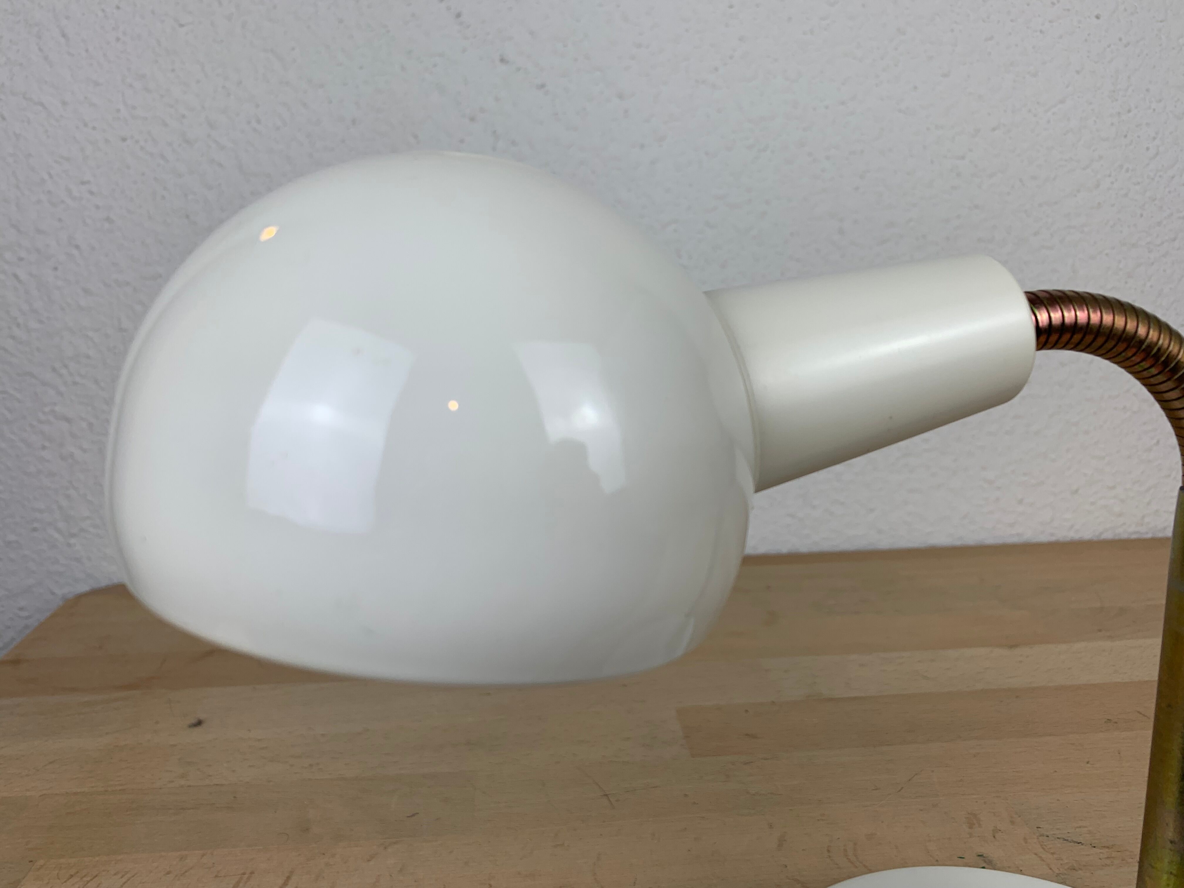 Flexible desk lamp metal white 70s/80s