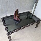 Table à chaînes brutaliste, années 1970