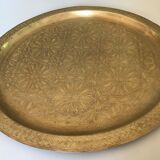 44 cm chiseled brass tray