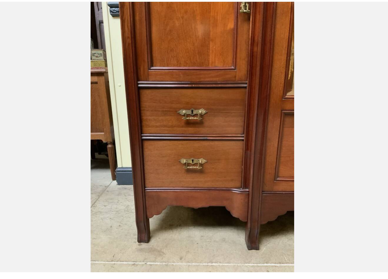 Antique Art Nouveau wardrobe, linen cupboard