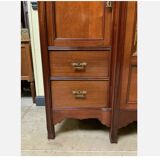 Antique Art Nouveau wardrobe, linen cupboard