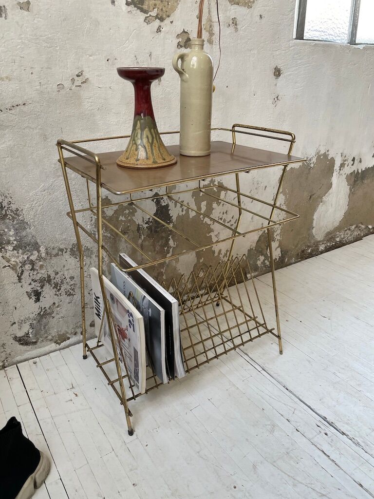 Vintage vinyl bedside side table