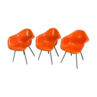 3 armchairs Dax by Charles & Ray Eames