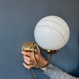 Set of 2 wall lights Hollywood Regency opal glass