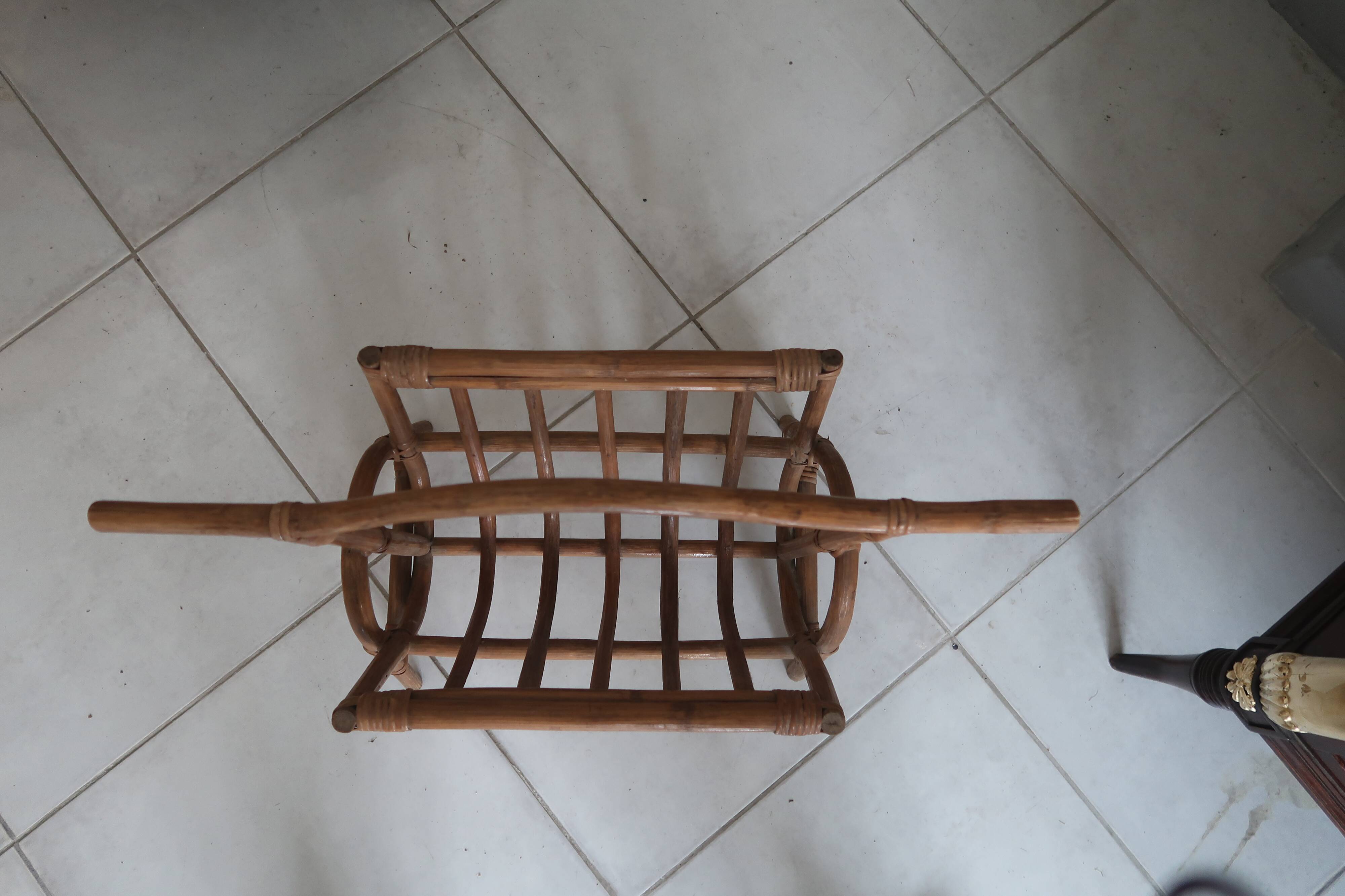 Rattan magazine holder