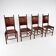 Ensemble de 4 chaises de salle à manger en pin et cuir, 1970