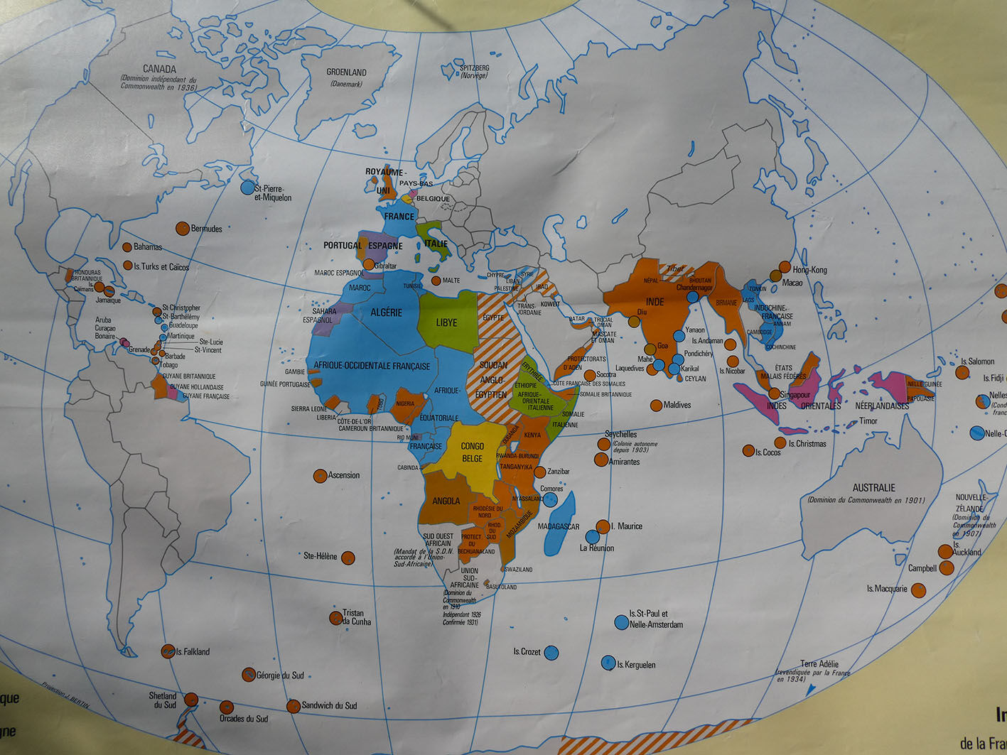 Carte scolaire la Décolonisation/Les Empires Coloniaux MDI - 1988