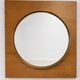 Vintage wall mirror — wood & brass finish (1970s)