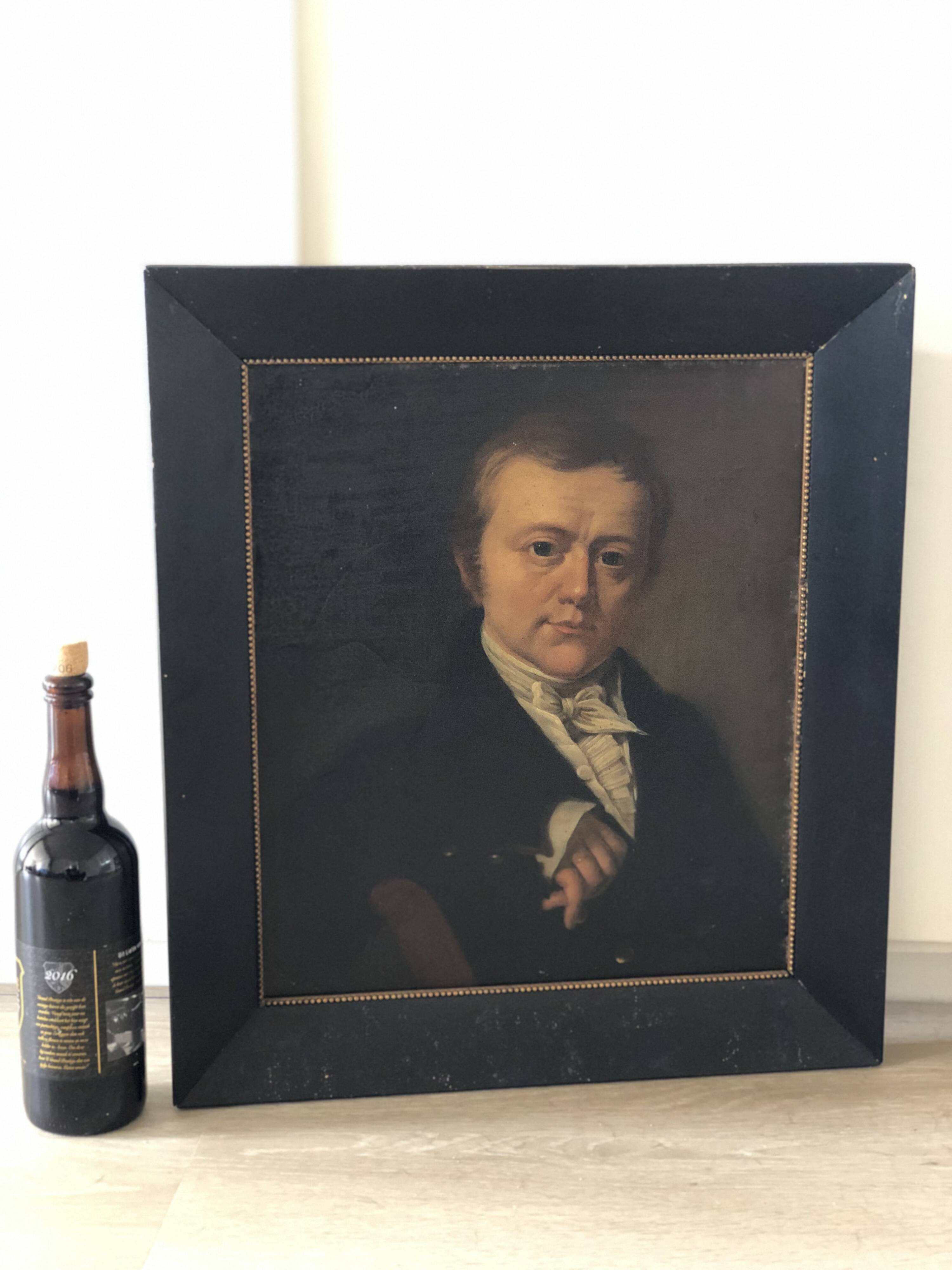 Antique Vintage Portrait Oil Painting of a Dutch Gentleman, 19th century