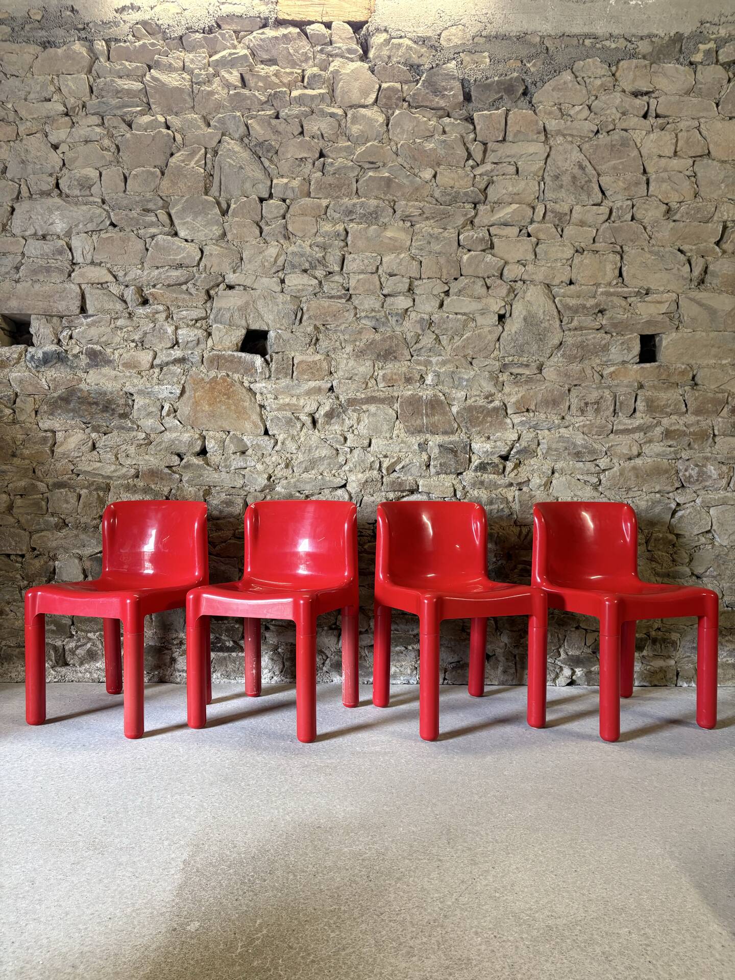 4 chairs model 4875 by C. Bartoli for Kartell, 1970
