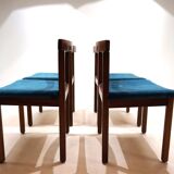 Asko Finland set of 4 Tectonia dining chairs by Jussi Peippo, 1960