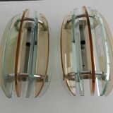 Pair of Murano glass wall sconces from the 1970s.