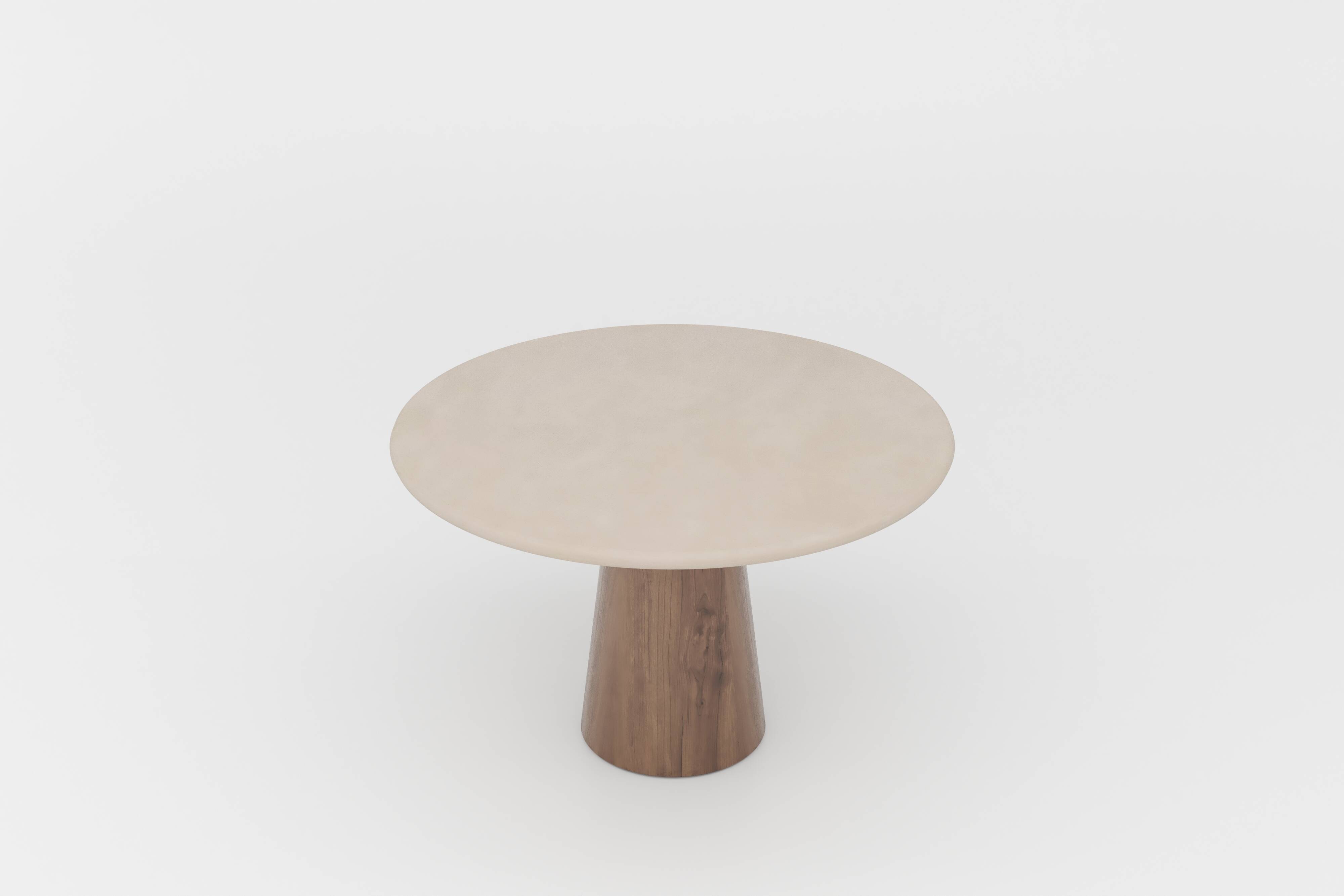 Handcrafted w/ Plaster - Contemporary Textured Dining Table “Cone”- Round 120