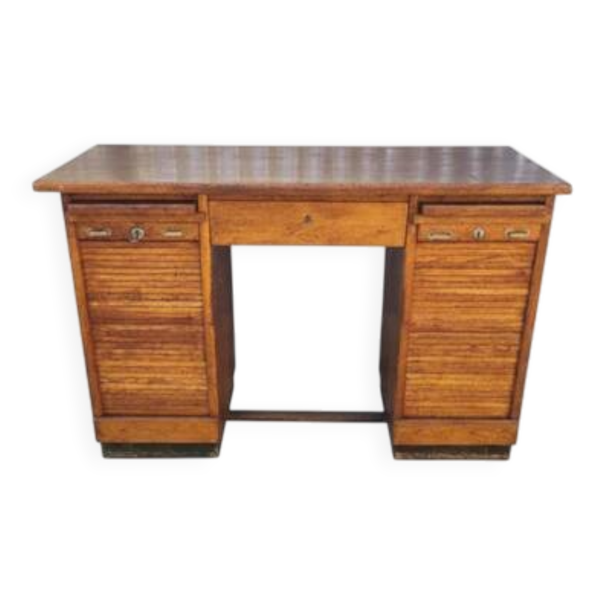 Oak roll-front desk, Czechoslovakia, 1930s