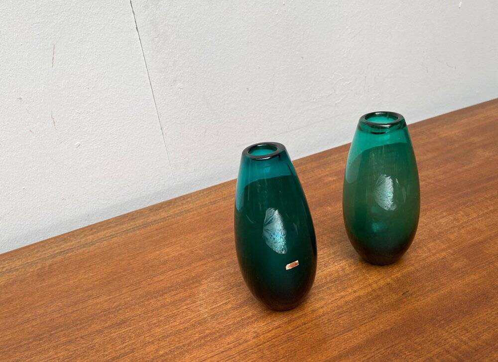Mid-century German glass vases by Karl Friedrich Glas, 1960s, set of 2.