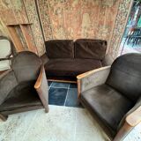 Brown velvet living room