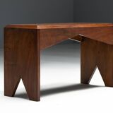 Mid-Century Walnut Bench, France, Late 20th Century