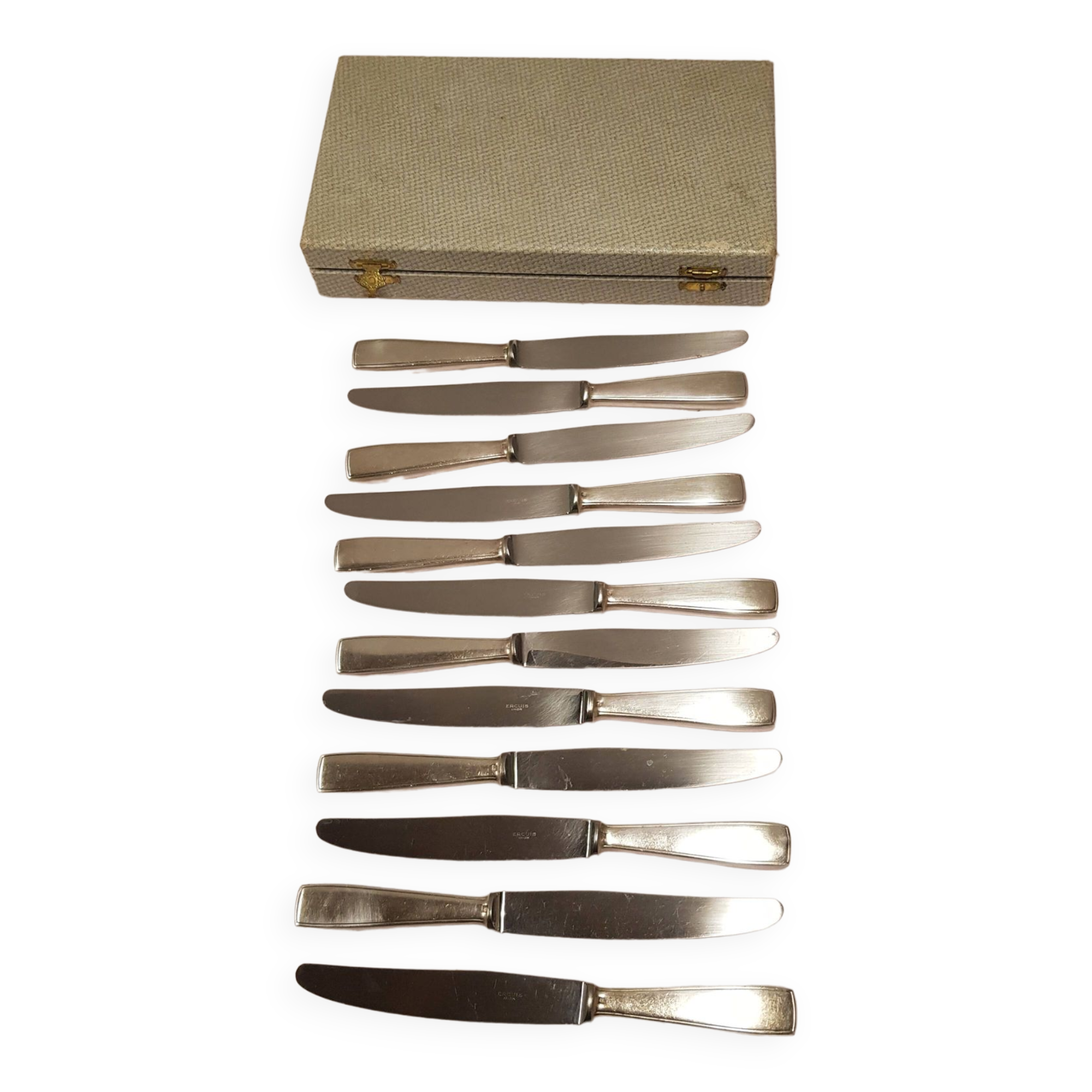 12 silver-plated knives, ercuis