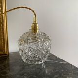 Vintage globe lamp in transparent molded glass