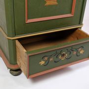 Antique Cabinet Hand Painted With Floral Decorations From 1890s