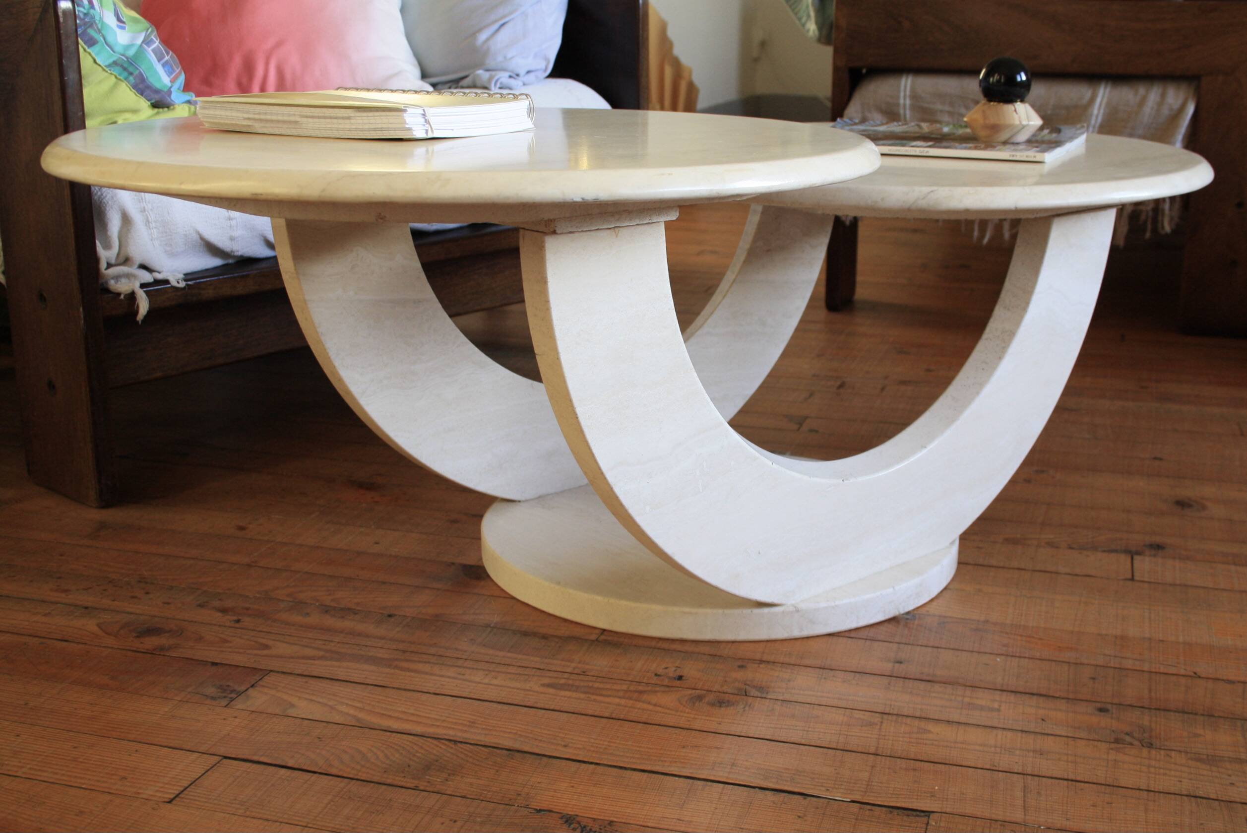 Travertine/marble coffee table