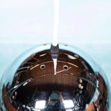 Vintage chrome sphere pendant lamp, space age eye lamp.