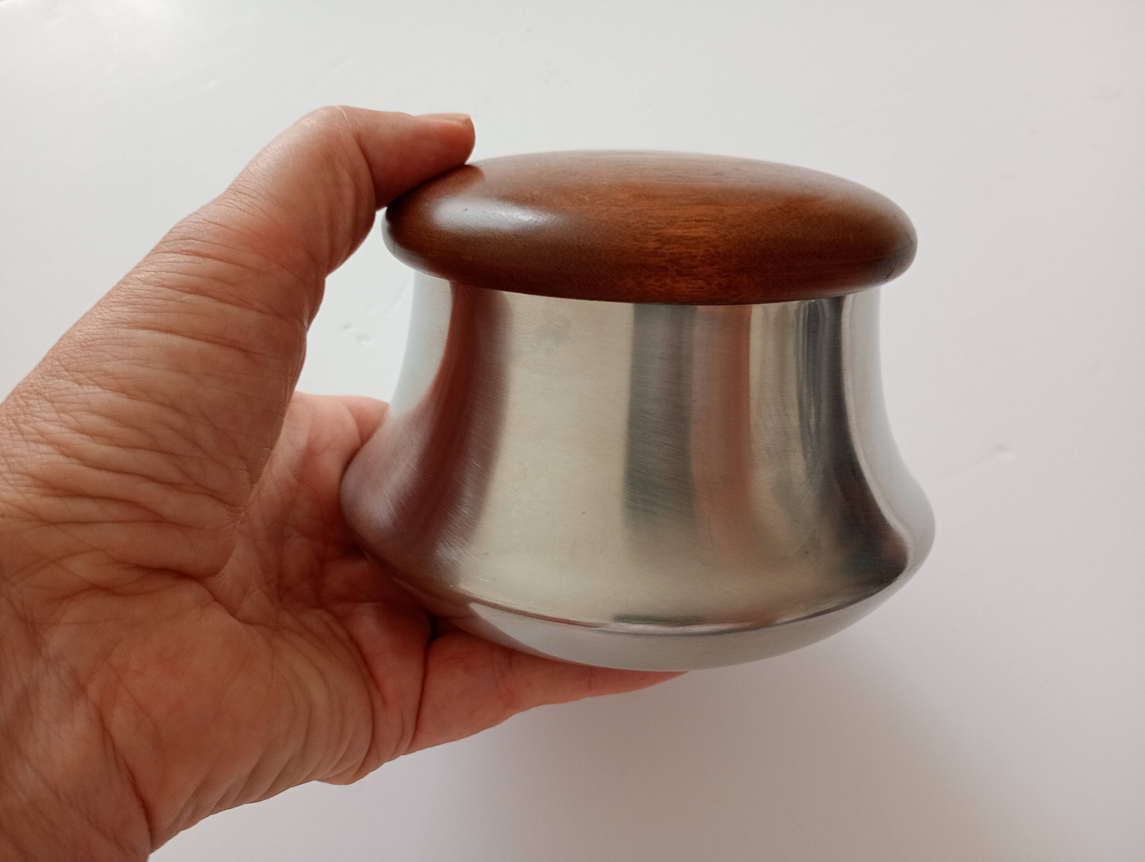 sugar bowl Remy Letang stainless steel and exotic wood