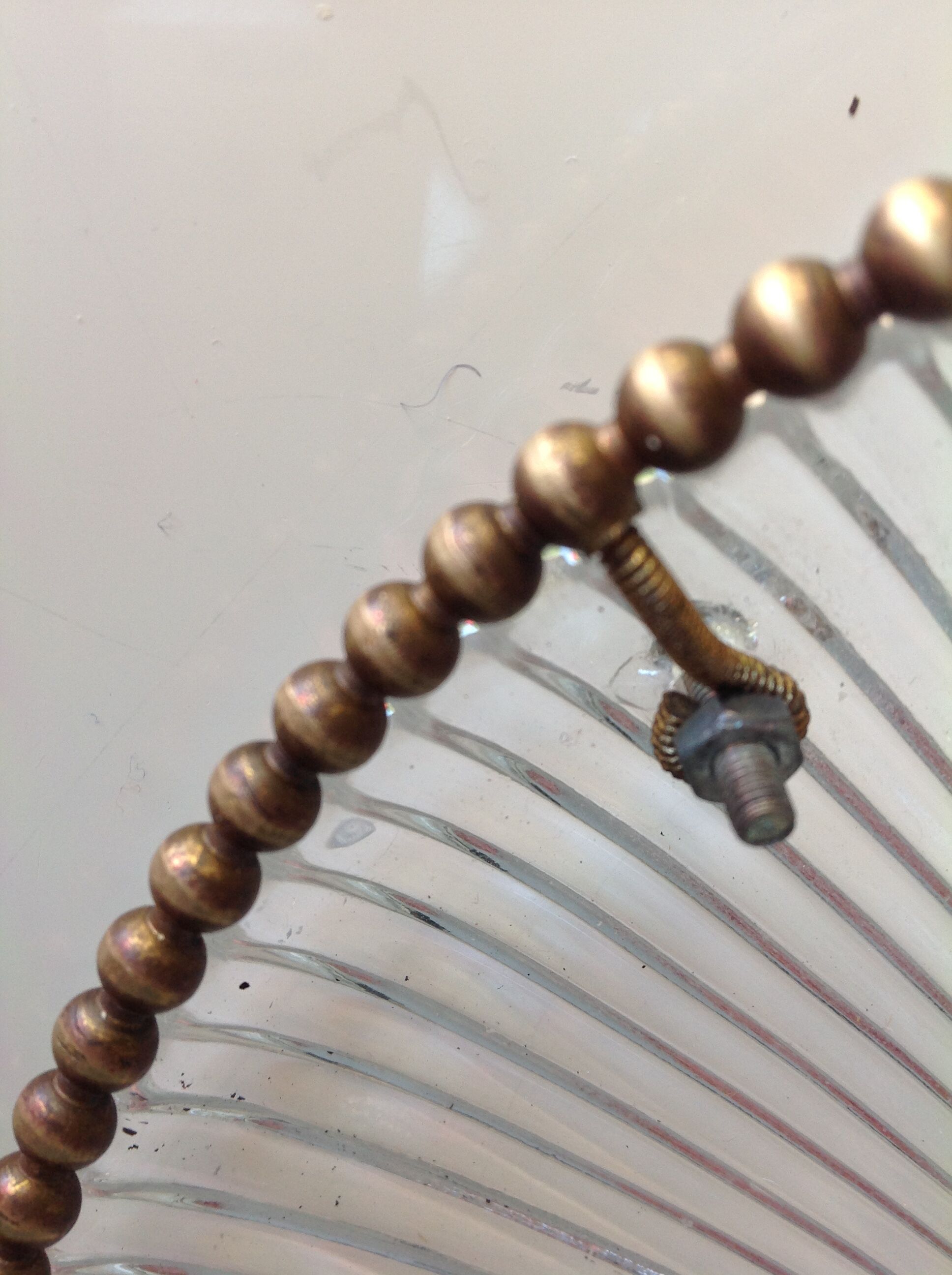 Glass and brass hanging lamp