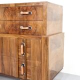 Art deco italian chest of drawers in walnut burl 1930