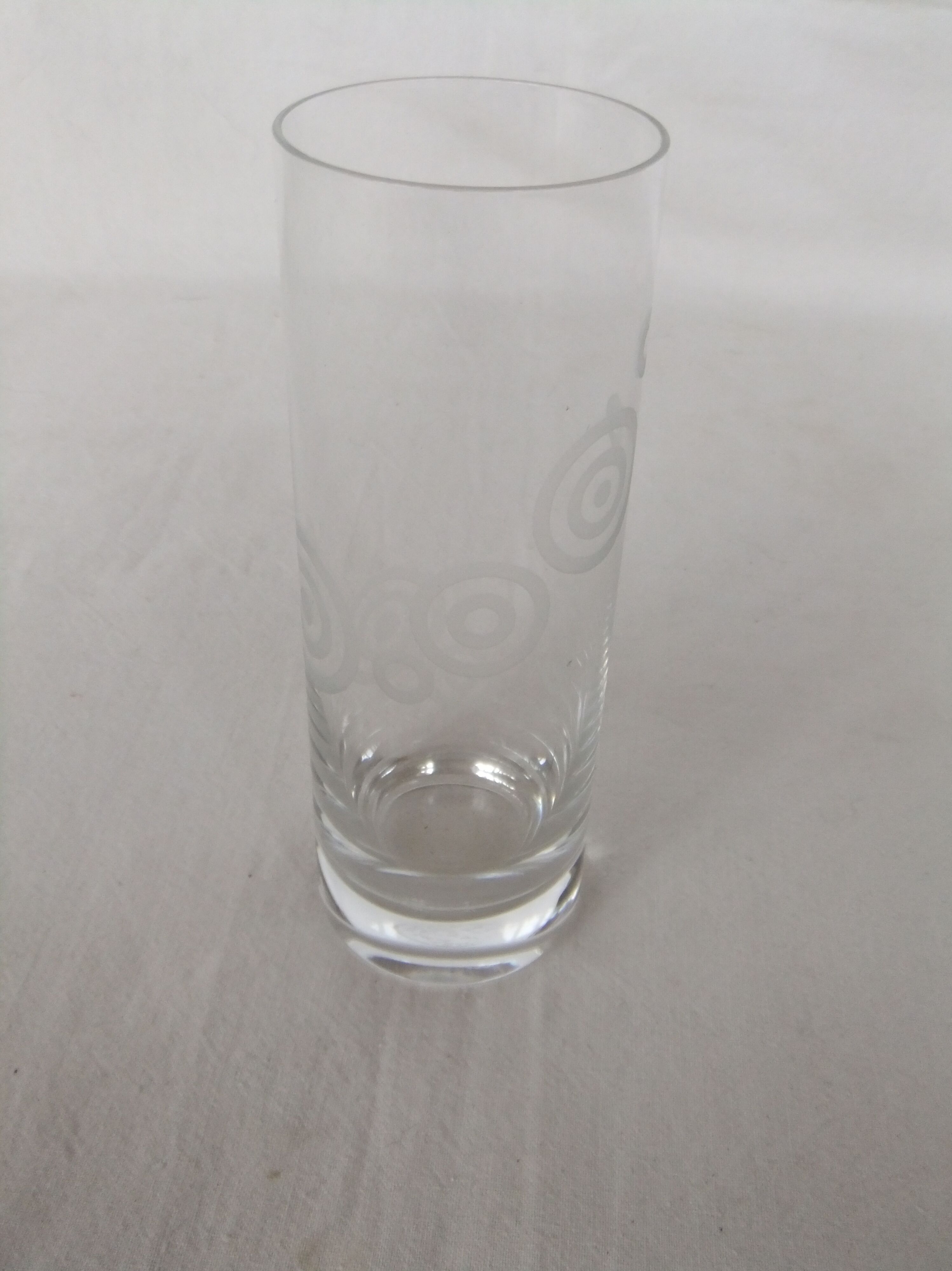 Crystal vase Baccarat roll tube engraved