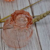 Vintage pink decanter with its 6 glasses