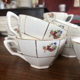 Set of 9 cups Prado Digoin and Sarreguemines
