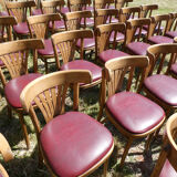 Set of 41 bistro chairs seated red skaï